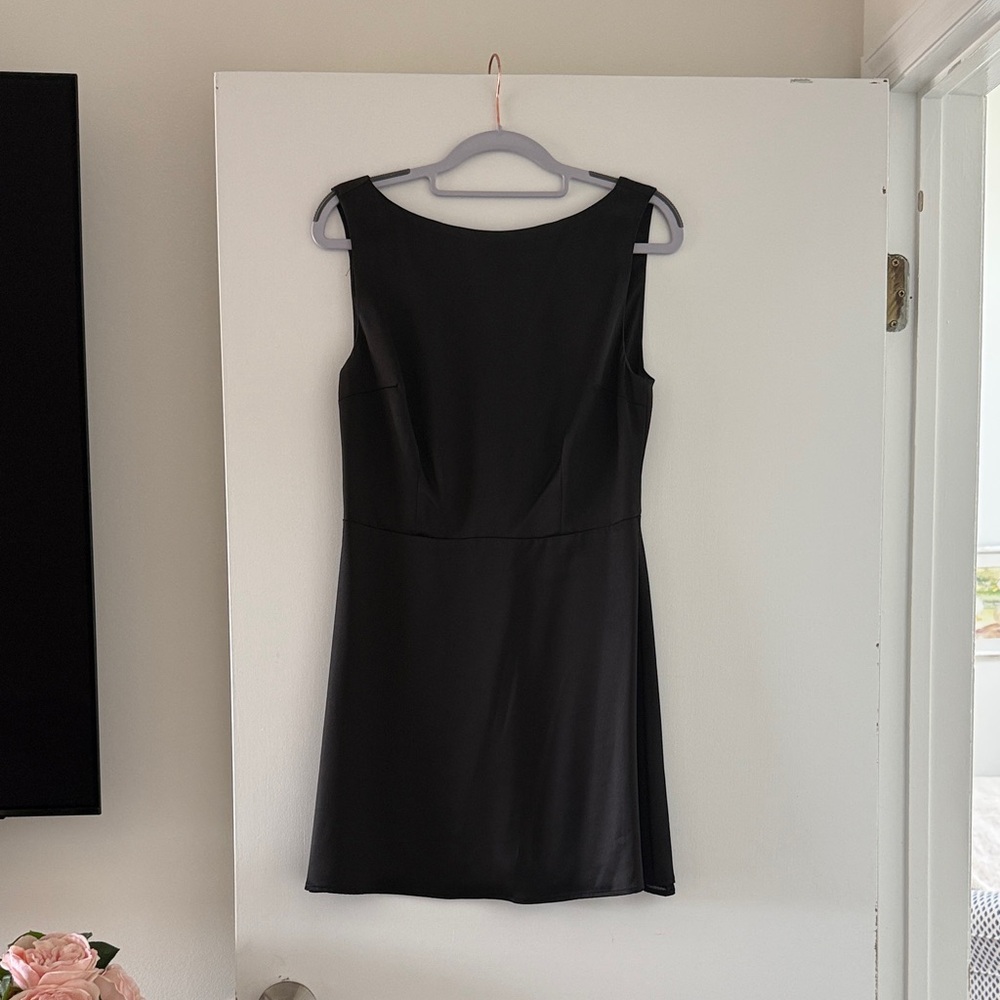 Reformation Black Sleeveless Fit-and-Flare Mini Dress